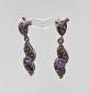 Preview: Silberne Amethyst-Ohrstecker L 4 cm