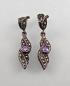 Preview: Silberne Amethyst-Ohrstecker L 4 cm