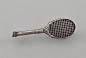 Preview: Silber-Brosche Tennisschläger 1,2x3,4cm