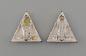Preview: Vintage Ohrclips Modeschmuck Dreieck weiße Steine 3x3cm