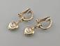 Preview: Vintage Ohrclips Modeschmuck Herzabhängung weiße Steine 1x4,5cm