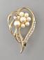 Preview: Modeschmuck-Brosche Vintage Strasssteine Perlen