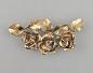 Preview: Modeschmuck-Brosche Vintage Rosenbukett vergoldet