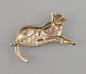 Preview: Modeschmuck-Brosche Vintage Leopard vergoldet Strasssteine