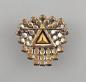 Preview: Modeschmuck-Brosche Vintage gelb-braune Strasssteine