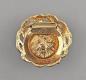 Preview: Modeschmuck-Tuchklemme Vintage vergoldet brauner Glitzer-Stein