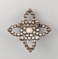 Preview: Modeschmuck-Brosche Vintage gelb / braune Strasssteine