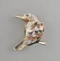 Preview: Modeschmuck-Brosche Vintage Vogel Emailarbeit Strasssteine