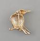 Preview: Modeschmuck-Brosche Vintage Vogel Emailarbeit Strasssteine