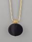 Preview: Modeschmuck-Kette Vintage Schlangenkette schwarzer Stein Strass vergoldet