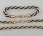 Preview: Modeschmuck-Kette mit Armband Vintage schwarz-goldenes Flechtband