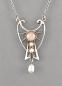 Preview: Jugendstil-Collier Rosenquarz Perle