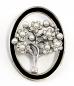Preview: Jugendstil Brosche Baum mit Onyx, Swarovski und Perlen