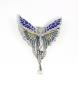 Preview: emaillierte Jugendstil Brosche Elfe Perle Swarovski