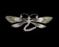 Preview: emaillierte Jugendstil Brosche Libelle Swarovski