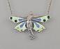 Preview: emailliertes Collier mit Schmetterlingsfrau