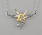Preview: emailliertes Jugendstil Collier Elfe Swarovski