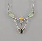 Preview: emailliertes Jugendstil Collier Swarovski