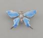 Preview: emaillierte Brosche Schmetterling