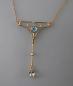Preview: Jugendstil Collier mit Blautopas und Zirkonia