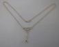 Preview: Jugendstil Collier mit Blautopas und Zirkonia