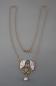 Preview: Jugendstil Collier Blautopas emailliert Perle