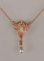 Preview: rotvergoldetes Collier Opal Rubin Perlen