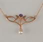 Preview: Amethyst Collier rotvergoldet Perlen