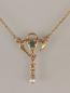 Preview: Collier gelbvergoldet Smaragd Perle
