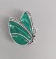 Preview: Anhänger Brosche Markasiten Grünachat Schmetterling 2x3cm
