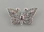 Preview: Granat Markasiten Brosche Schmetterling 4,5x3cm