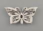 Preview: Granat Markasiten Brosche Schmetterling 4,5x3cm