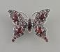 Preview: Granat Markasiten Brosche Schmetterling 3,5x3cm