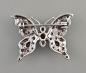 Preview: Granat Markasiten Brosche Schmetterling 3,5x3cm
