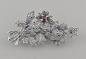 Preview: Markasiten Granat Brosche 3x6cm