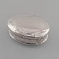 Preview: Silberne Pillendose oval graviert 3,5x2,5x1cm