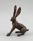 Preview: Bronze Skulptur sitzender Hase