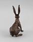 Preview: Bronze Skulptur sitzender Hase