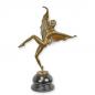 Preview: Bronze Skulptur auf Steinsockel Fledermausmädchen