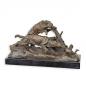 Preview: Bronze Skulptur Entenjagd mit Hunden