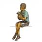 Preview: Bronze Skulptur Mädchen mit Katze