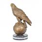 Preview: Bronze Skulptur Adler auf Globus sitzend