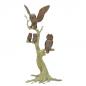 Preview: Bronze Skulptur 4 Eulen auf Baum