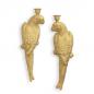 Preview: Eisen Figur Skulptur rustikal Wand-Ara papagei Leuchter goldfarben