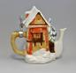 Preview: Glühwein- / Bier-Kanne Winterhäuschen Weihnachten