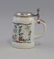 Preview: Bierkrug bunt bedruckt Zinndeckel 0,6 Liter