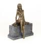 Preview: Bronze Skulptur Halbnackte Frau