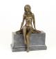 Preview: Bronze Skulptur Halbnackte Frau