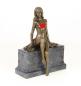 Preview: Bronze Skulptur Halbnackte Frau