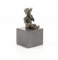 Preview: Bronze Skulptur kleines Mädchen sitzend